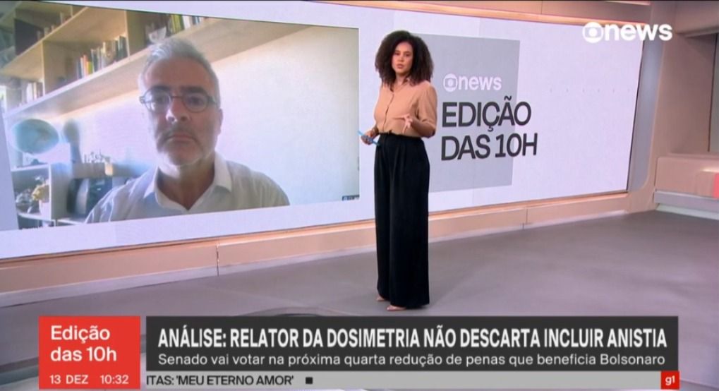 Foto O sócio Renato Stanziola Vieira foi entrevistado, ao vivo, no programa “Em Ponto” da GloboNews, na manhã desta segunda-feira. Renato tratou de várias questões técnicas sobre os projetos de lei da “dosimetria” e “antifacção”, em tramitação no Congresso. Clique e assista à entrevista na íntegra.